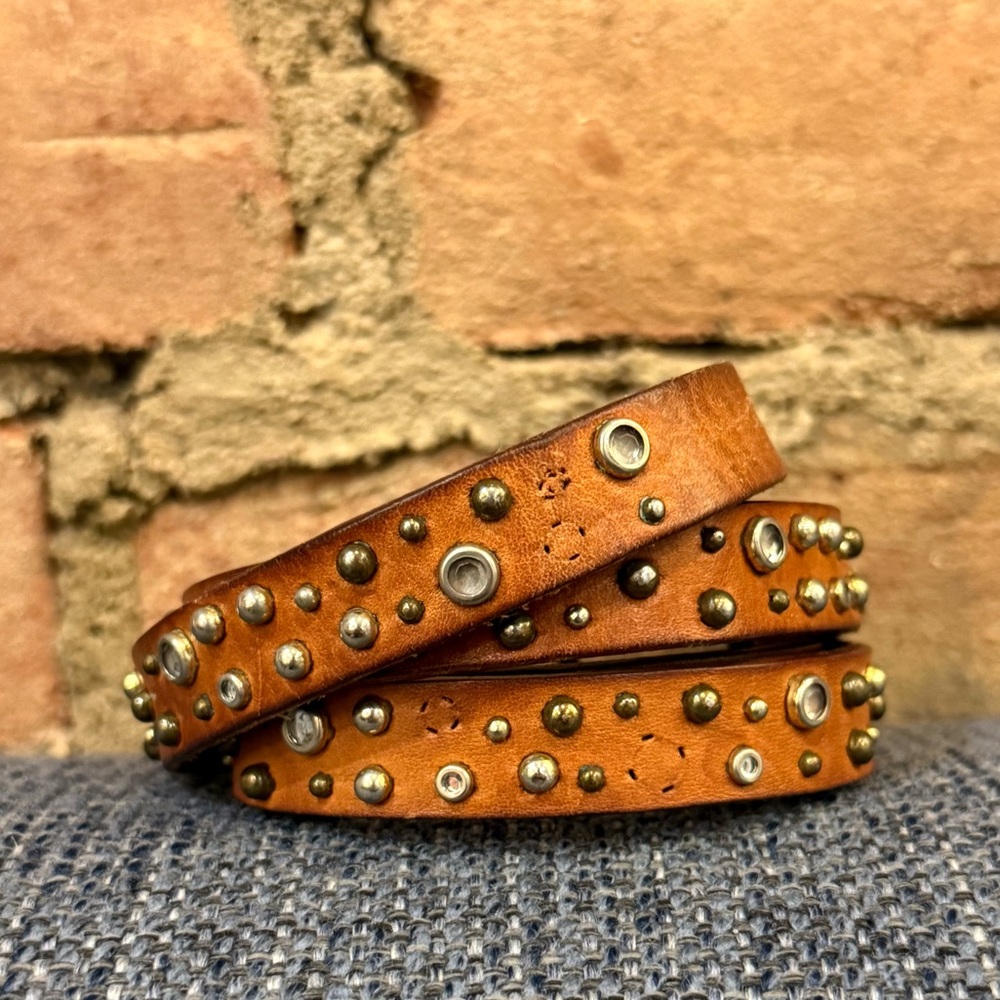 Madewell Rhinestone Belt | Medium Leather Belt | Size M | Approx. 39” - Picture 2 of 2